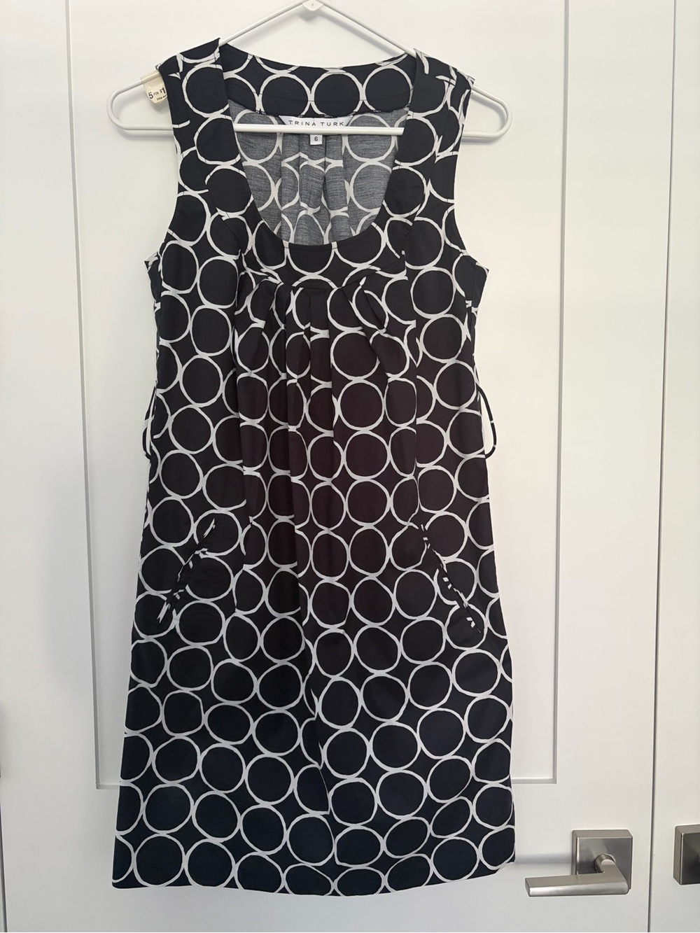 Trina Turk Black & White Circle Print Dress coverup cotton